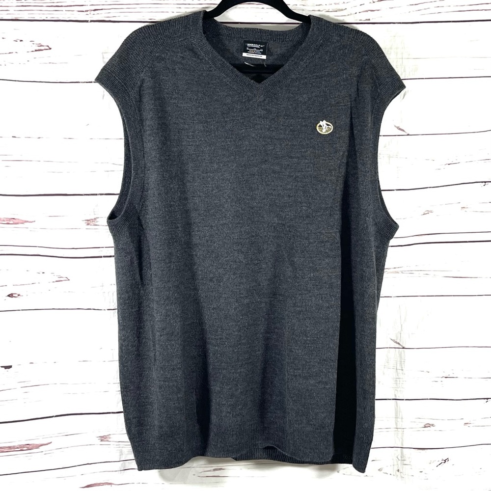 Nike Golf Sweater Vest Mens Size XL Gray Tour Performance Embroidered‎ Logo.